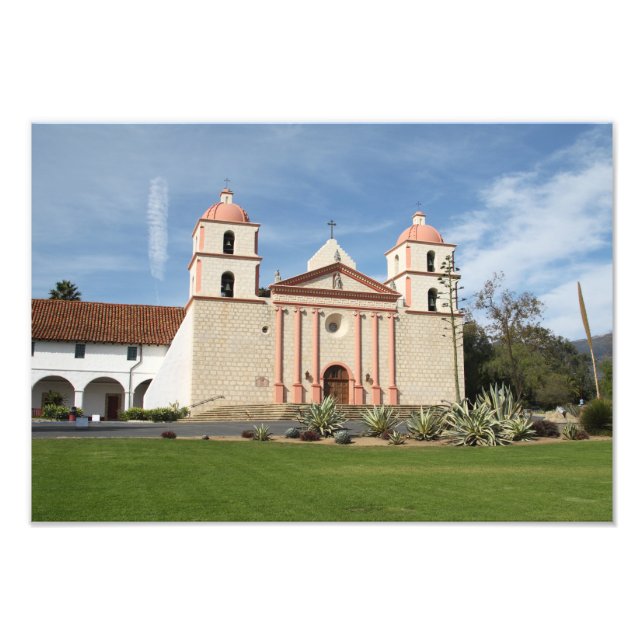Santa Barbara Spanish Mission, California Photo Print (Front)