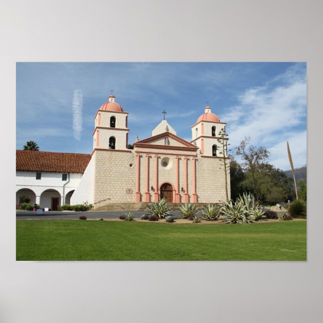 Santa Barbara Spanish Mission, California Poster (Front)