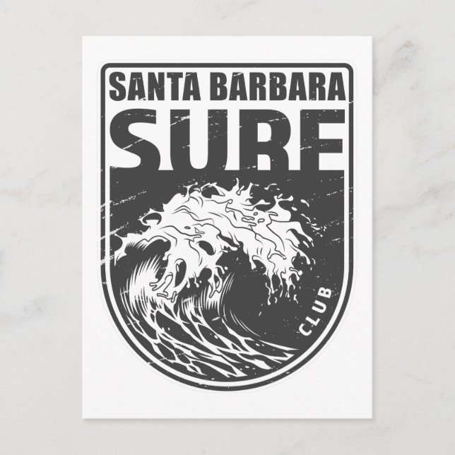 Santa Barbara Surf Club California Emblem Postcard (Front)
