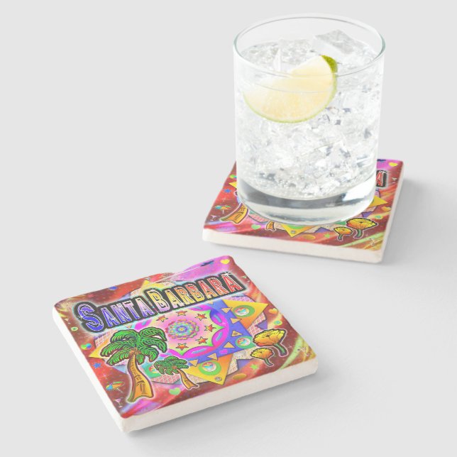 Santa Barbara Tropical Friends Coaster (Side)