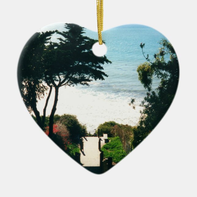 Santa Barbara Views Ceramic Tree Decoration (Front)