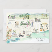Santa Barbara | Wedding Weekend Itinerary Map Invitation (Front)