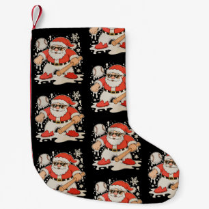 Santa Baseball Drip Snowflake Christmas Xmas Sport Small Christmas Stocking