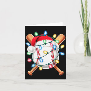 Santa Baseball Player Santa Hat Men Boys Christmas Card