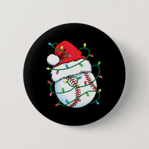 Santa Baseball Sports Ball Men Boys Christmas Xmas 6 Cm Round Badge