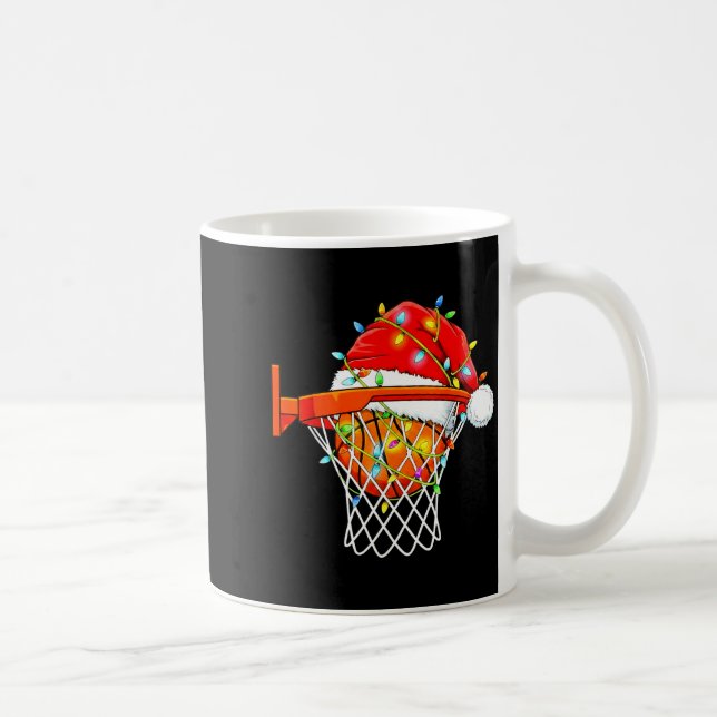 Santa Basketball Dunk Christmas Srts For Boys Girl Coffee Mug (Right)