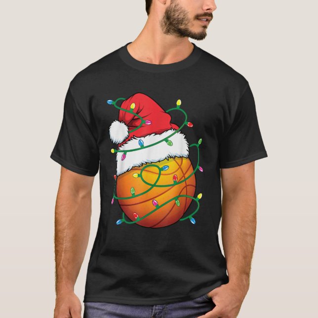 Santa Basketball Sports Ball Men Boys Christmas Xm T-Shirt (Front)