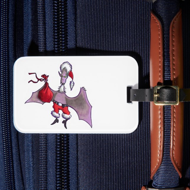 Santa Bat horizontal luggage tag (Front Insitu 4)