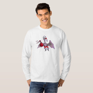 Santa Bat men white long sleeve T-shirt