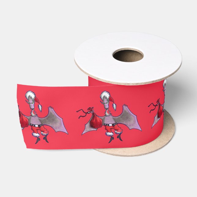Santa Bat red ribbon spool Satin Ribbon (Spool)