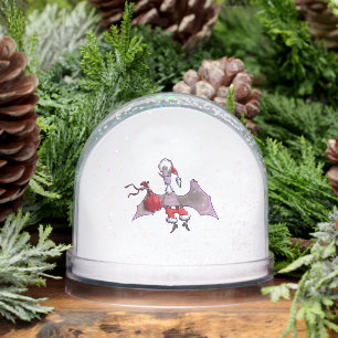 Santa Bat snow globe