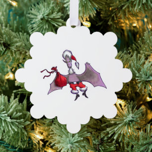 Santa Bat snowflake paper ornament