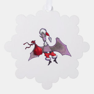 Santa Bat snowflake paper ornament