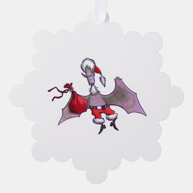 Santa Bat snowflake paper ornament (Front)