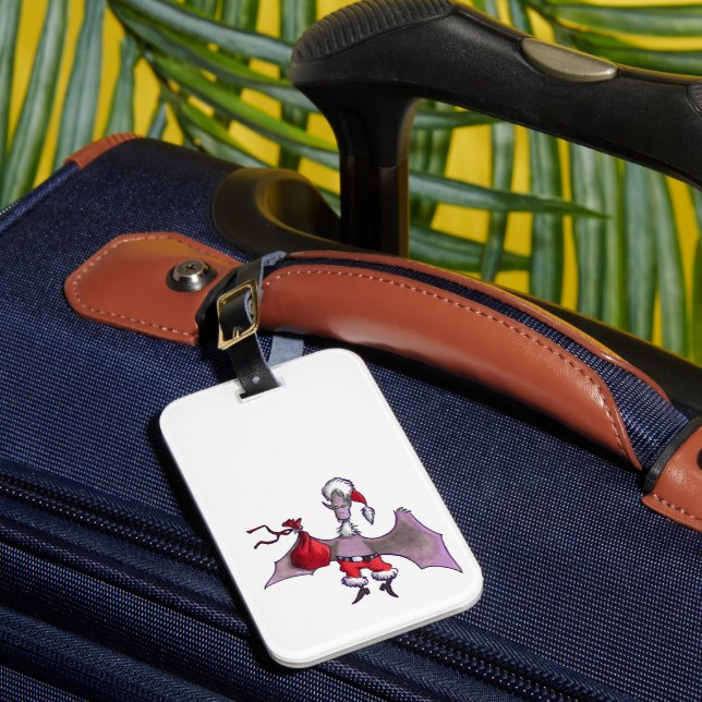 Santa Bat vertical luggage tag (Front Insitu 1)