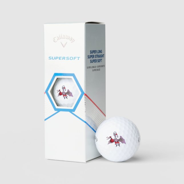 Santa Bat white Callaway Supersoft golf balls 3 pk (Packaging)