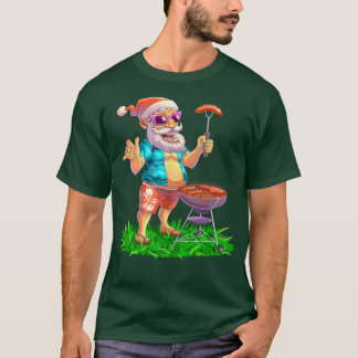 Santa BBQ Party Grill Smoker Sausage Steak Christm T-Shirt