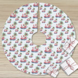 Santa Beach Christmas Brushed Polyester Tree Skirt<br><div class="desc">Get into the holiday spirit with this unique Christmas tree skirt featuring a relaxed Santa Claus in sunglasses lounging in a pink flamingo floaty in the ocean. Perfect for adding beachy holiday vibes to your Christmas setup, this design is great for anyone living in tropical places like Florida, Hawaii, or...</div>