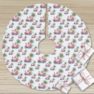 Santa Beach Christmas Brushed Polyester Tree Skirt