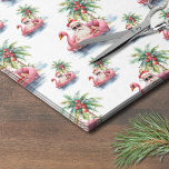 Santa Beach Christmas Tissue Paper<br><div class="desc">Santa Beach Christmas Tissue Paper. Bring some beachy holiday vibes to your celebrations with this fun tissue paper featuring a relaxed Santa Claus in sunglasses lounging on a pink flamingo floaty in the ocean. Perfect for adding a tropical touch to your gift bags or stocking stuffers, this design is ideal...</div>