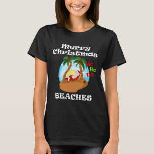 Santa Beach Hammock Merry Christmas Beaches Palm T-Shirt