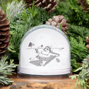 Santa Beach Time snow globe
