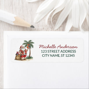 Santa Beach tropical Hawaiian Palm Return Address