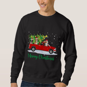 Santa Beagle Riding Red Truck Merry Christmas Sweatshirt