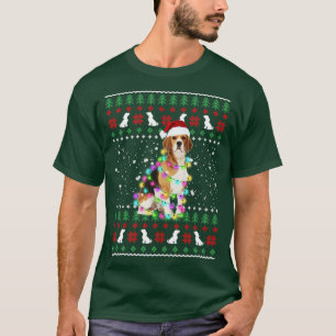 Santa Beagle With Christmas Lights Funny Dog Lover T-Shirt