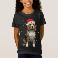 Santa Beagle with Christmas lights Funny Dog Lover