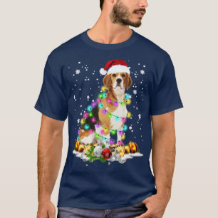 Santa Beagle With Christmas Lights T-Shirt