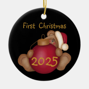 Santa Bear Customised 1st Christmas Ornament