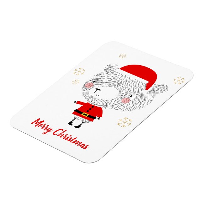Santa Bear Doodles Magnet (Left Side)
