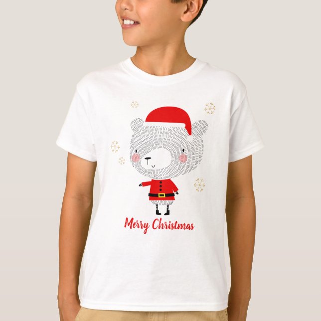 Santa Bear Doodles T-Shirt (Front)