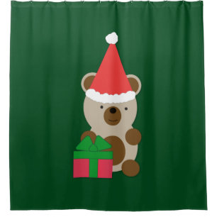 Santa Bear Shower Curtain