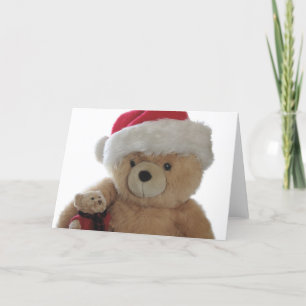 Santa bear with little bear Christmas card