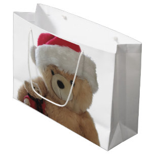 Santa bear with little bear large gift bag