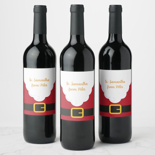 Santa Beard Hope You've Been Good - Cranberry Red Wine Label (Bottles)