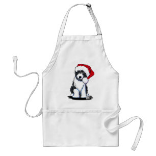 Santa Bearded Collie Dog Cards & Gifts Standard Apron