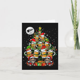 Santa Bearded Dragons And Beer Gles Xmas Tree Drin Card