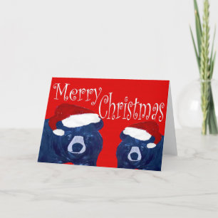 Santa bears Christmas Holiday greeting cards.