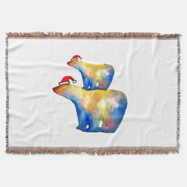Santa Bears Throw Blanket (Front)