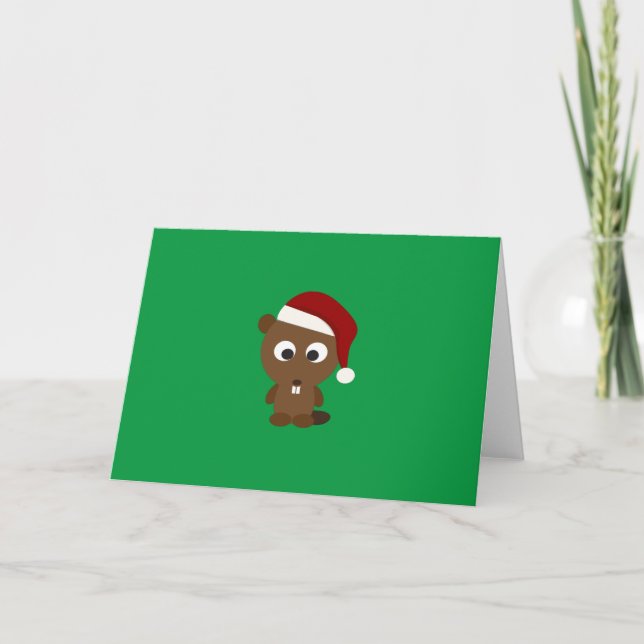 Santa Beaver Holiday Card (Front)