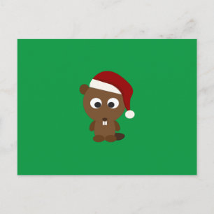 Santa Beaver Holiday Postcard