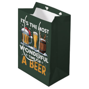 Santa Beer Christmas Party Drinking Family Gifts Medium Gift Bag