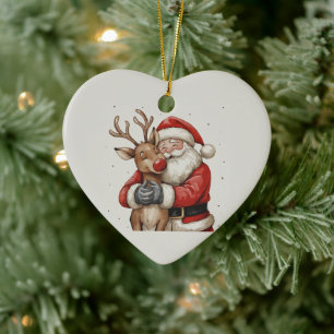 Santa & Beer Heart Ornament – Trending Now