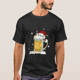 Santa Beer Merry Christmas Drinking Happy Holiday  T-Shirt