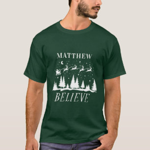 Santa believe Christmas traditional family T-Shirt