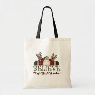 Santa Believe T-shirts and Gifts Tote Bag