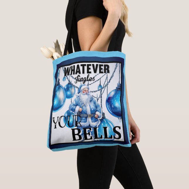 Santa Bells Christmas Tote Bag (Close Up)